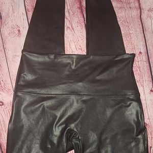 SPANX Women's XL Faux Leather Leggings, Tummy Shaping, High-Waisted #S-2